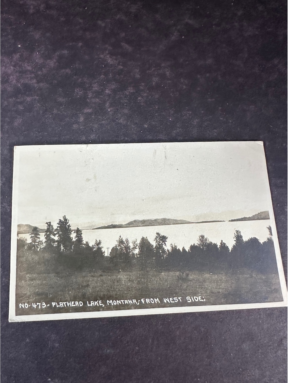 1926 Flathead Lake Montana RPPC Real Photo Postcard Kalispell No 473
